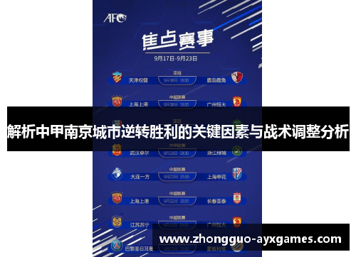 解析中甲南京城市逆转胜利的关键因素与战术调整分析 解析中甲南京城市逆转胜利的关键因素与战术调整分析